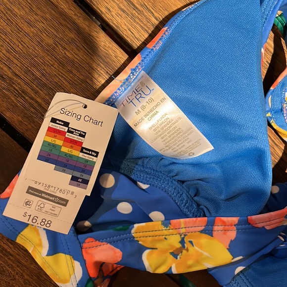 Floral Dotted Bikini Top NWT - Picture 3 of 5